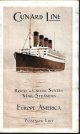 (EPHEMERA), Cunard Line; Royal & United States Mail Steamers; Europe America; Passenger List; Liverpool to New York, October 10th, 1914, with List of Second Cabin Passengers Per R.M. S. "Mauretania", Captain J.T. W. Charles and Staff-Captain J. Marshall