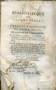 Marquis de Condorcet & M.le Chapelier, Bibliotheque de l'homme public ou analyse raisonnée des principaux ouvrages françois et étrangers - Tome premier.