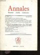 BRAUDEL FERNAND- FERRO MARC- MORAZE CHARLES ..., Annales, economies, societes, civilisations, 25e annee, n°3 mai juin 1970- Ce que Freud fait de l'histoire, par Michel de Certeau - La théorie du hasard est-elle née par hasard ?, par Ernest Coumet - Pouvoir politique et fonction religieuse dans l'Islam..