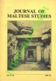 (FRIGGERI Oliver) -, Journal of Maltese Studies.